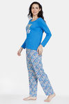 Zivame Tom & Jerry Colour Block Knit Cotton Pyjama Set - Super Sonic — thumbnail 2
